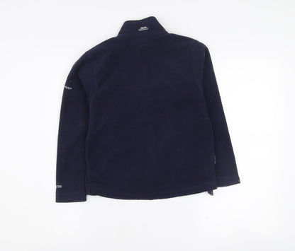 Trespass Boys Navy Blue Fleece Full Zip Jacket 7-8 Years Outdoor Winter Coat