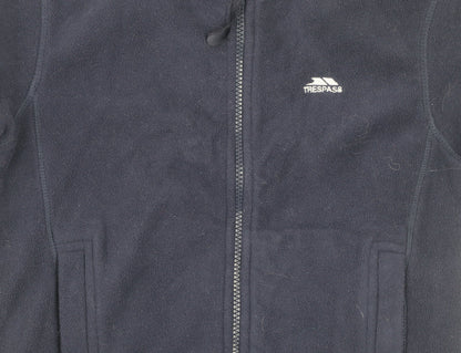 Trespass Boys Navy Blue Fleece Full Zip Jacket 7-8 Years Outdoor Winter Coat
