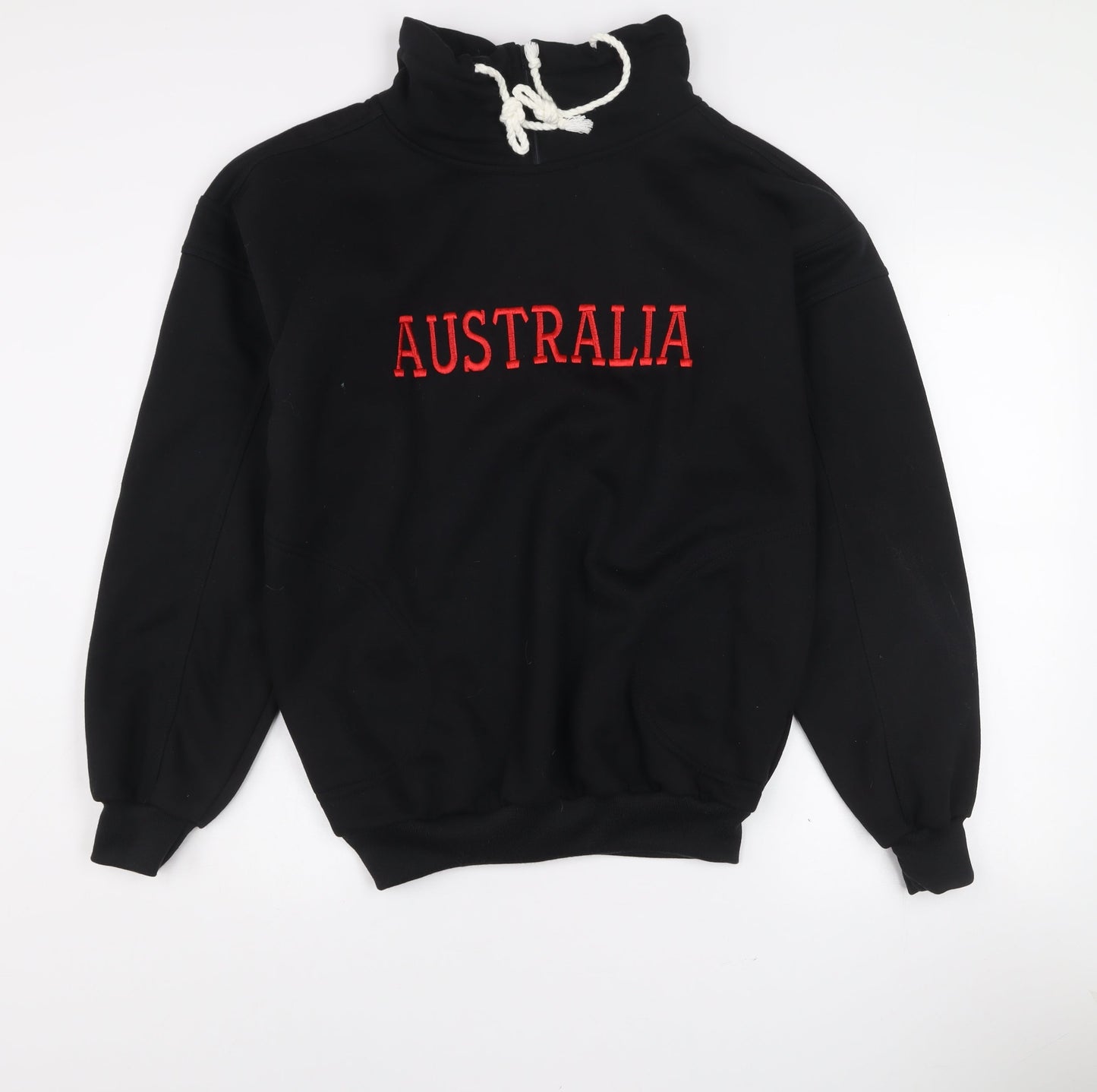 Future Design Women's Black Pullover Sweatshirt Australia Embroidered M