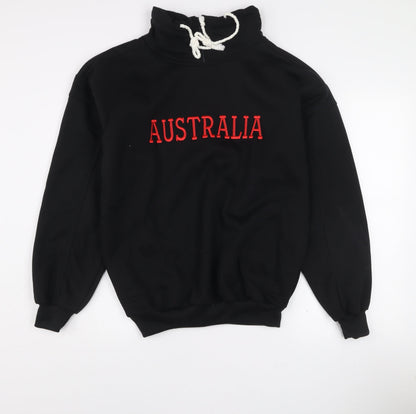 Future Design Women's Black Pullover Sweatshirt Australia Embroidered M