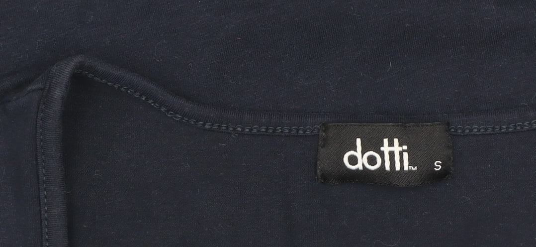 Dotti Women's Blue Scoop Neck 3/4 Sleeve Cotton T-Shirt Size S