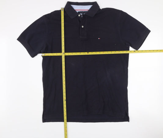 Tommy Hilfiger Men’s Black XL Polo Shirt 100% Cotton Short Sleeve