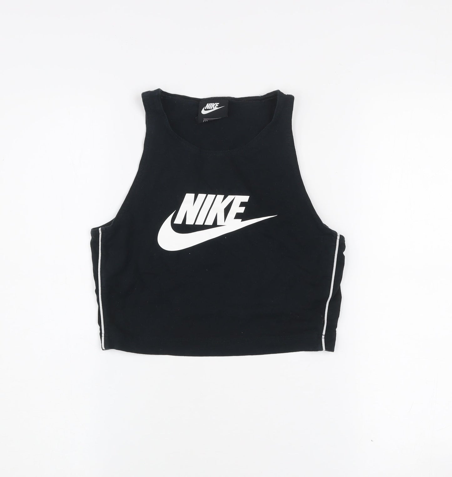 Nike Women's Black Cropped Tank Top S Athletic Fit