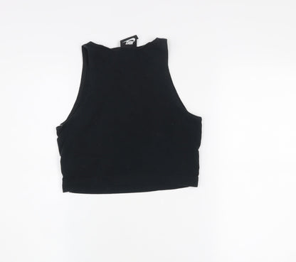 Nike Women's Black Cropped Tank Top S Athletic Fit