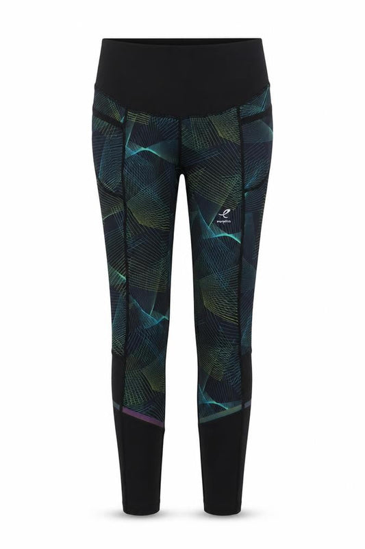 Energetics Womens Black Geometric Leggings Size 12 Activewear Trousers