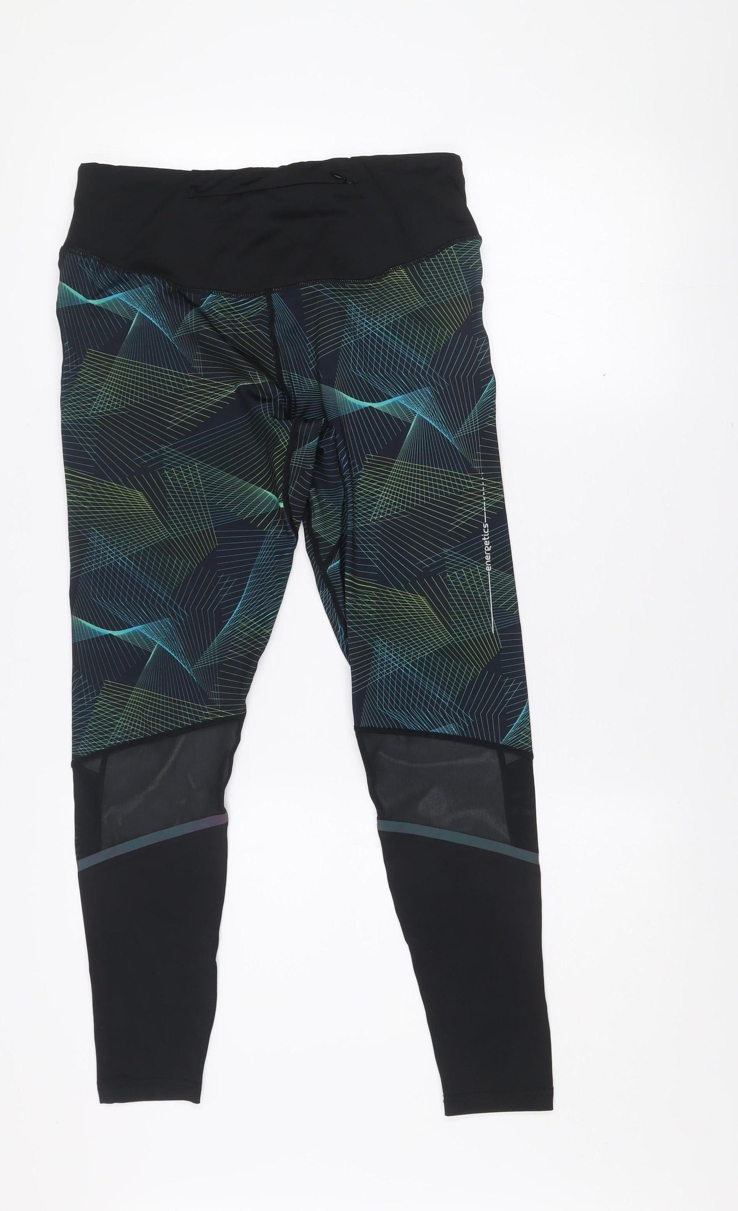 Energetics Womens Black Geometric Leggings Size 12 Activewear Trousers
