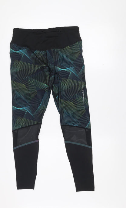 Energetics Womens Black Geometric Leggings Size 12 Activewear Trousers