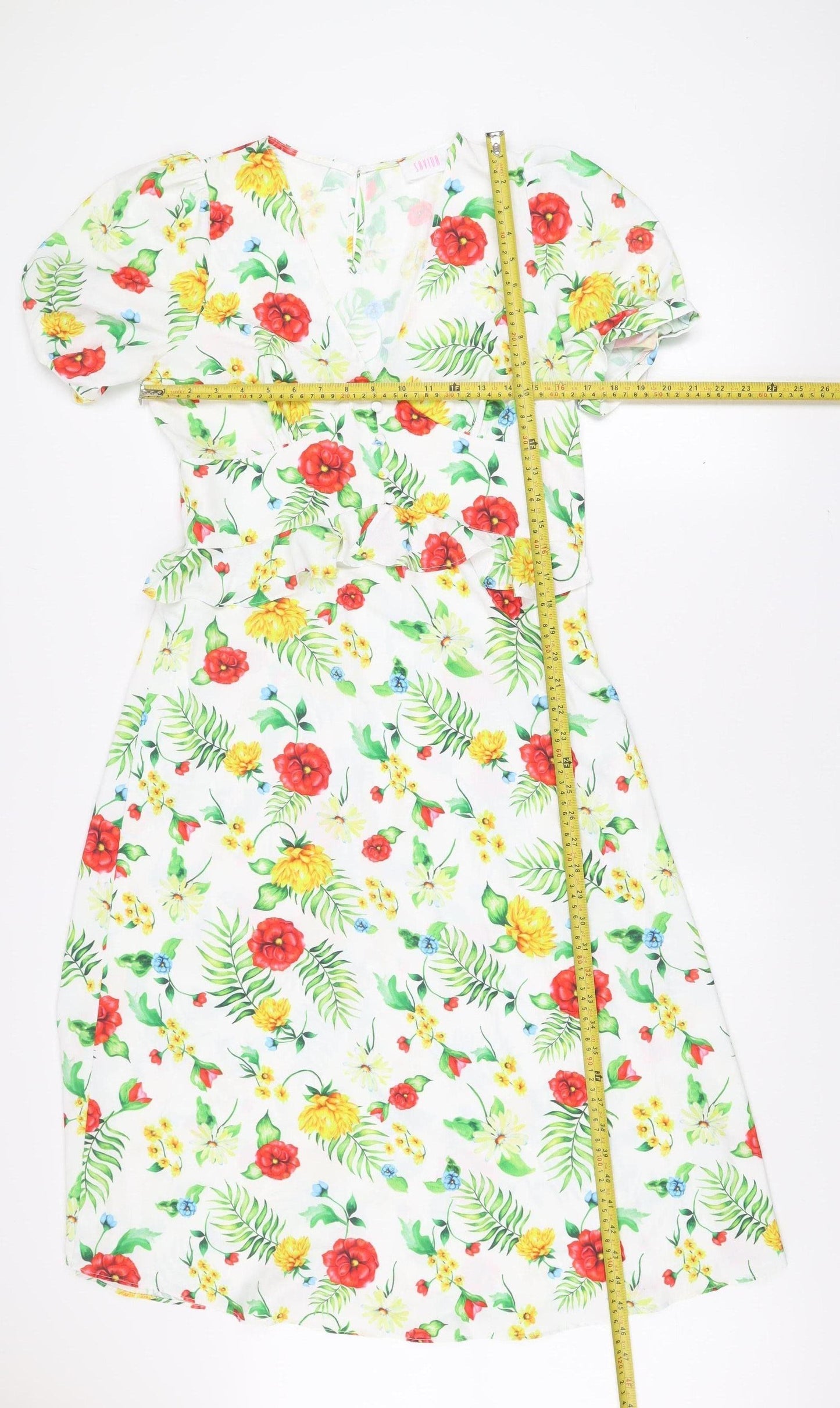 Savida Women's Multicoloured Floral Fit & Flare V-Neck Dress Size 10