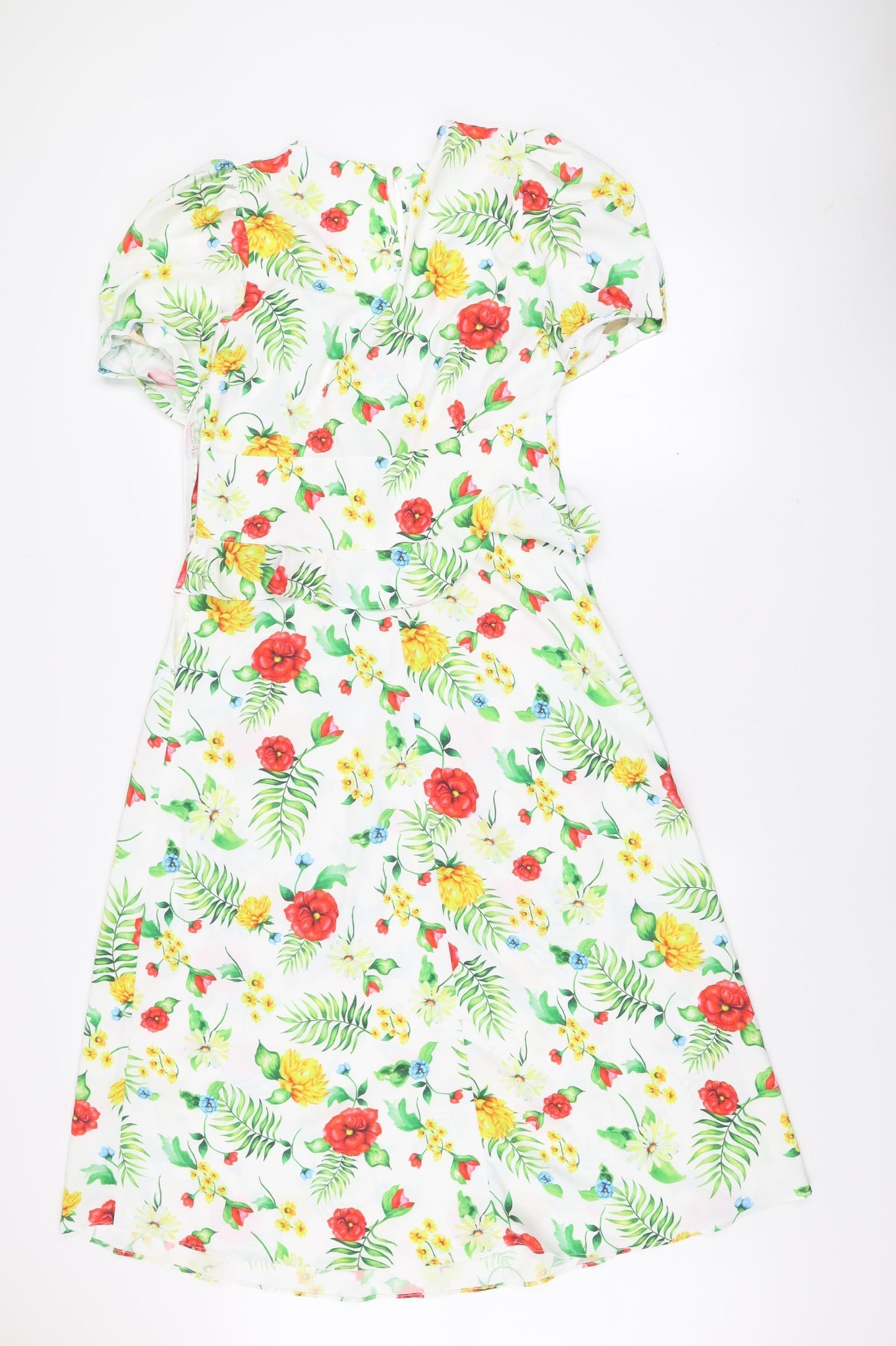 Savida Women's Multicoloured Floral Fit & Flare V-Neck Dress Size 10