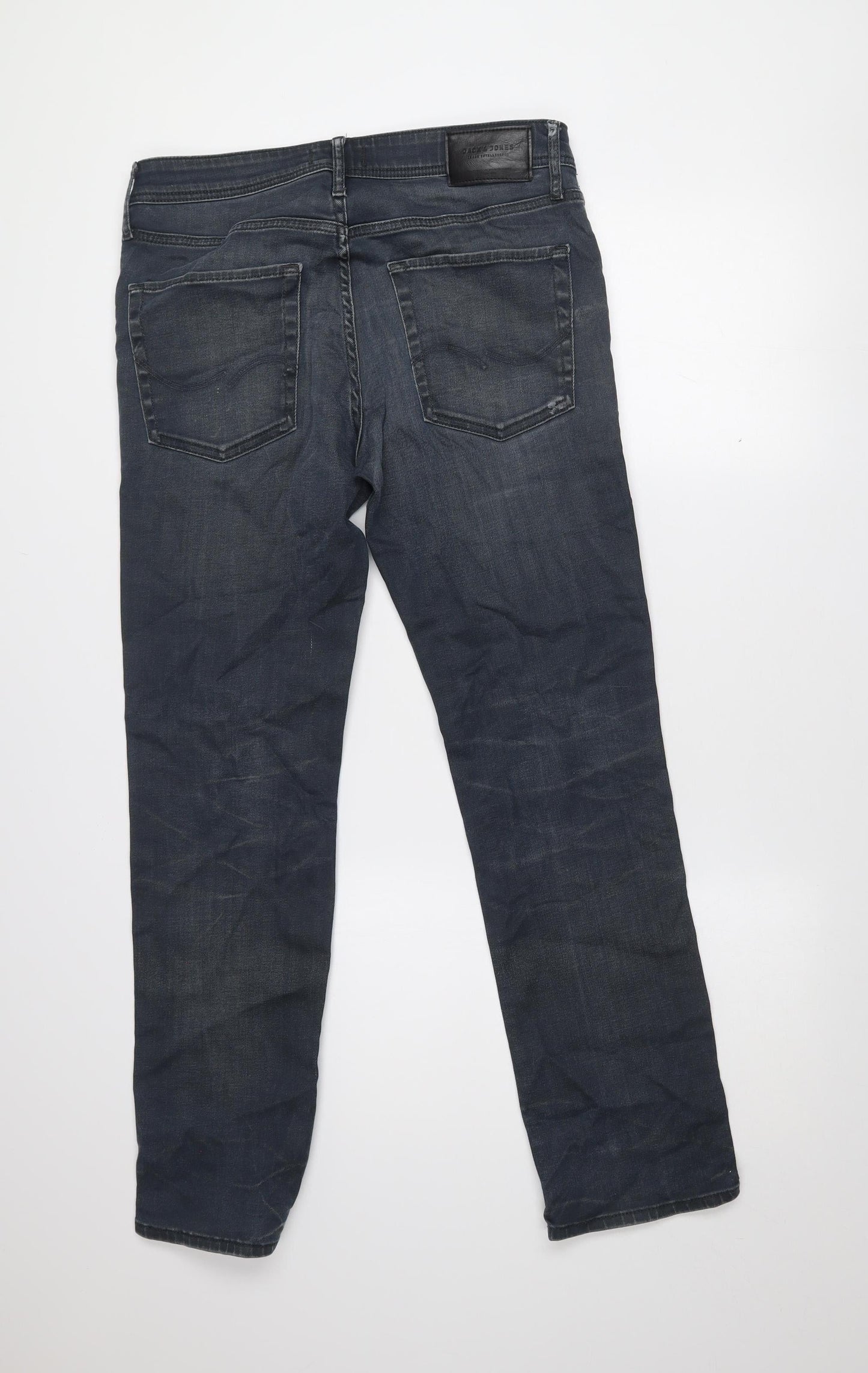 Jack & Jones Men’s Blue Regular Fit Clark Jeans 32x32 Dark Wash Denim