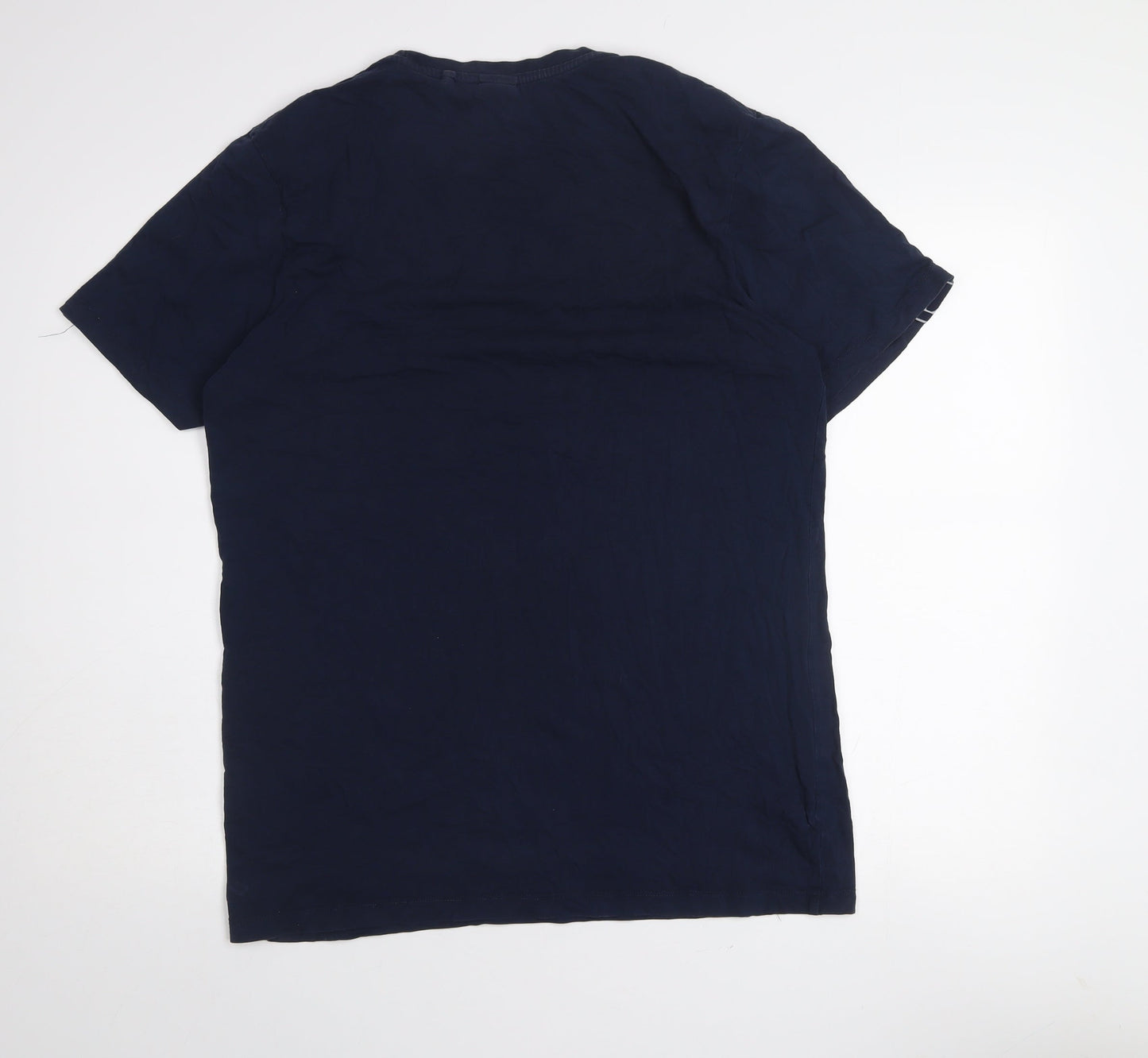 Diesel Mens Blue Logo Tape Regular Fit Cotton T-Shirt Size L