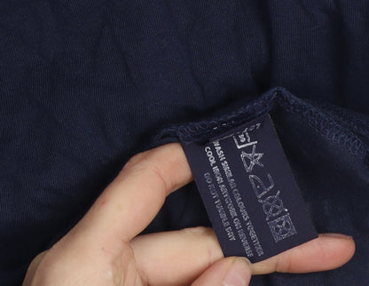 Diesel Mens Blue Logo Tape Regular Fit Cotton T-Shirt Size L