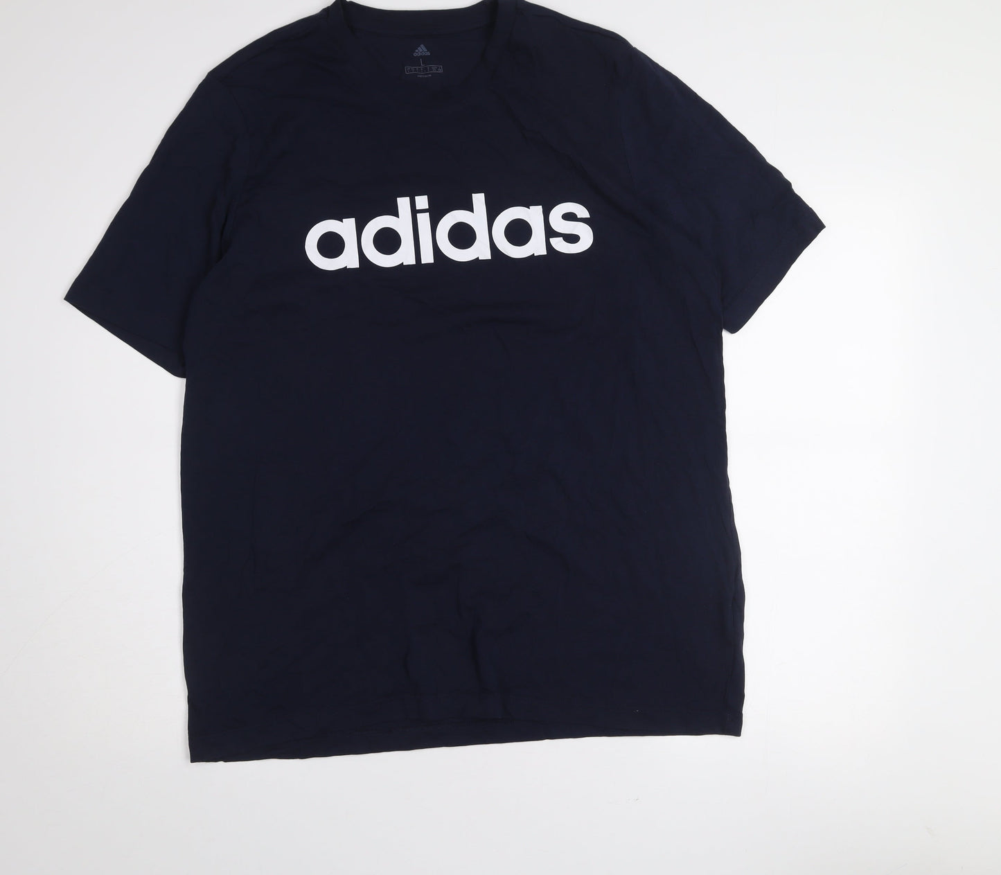 adidas Men’s Blue L Basic Crew Neck Cotton T-Shirt