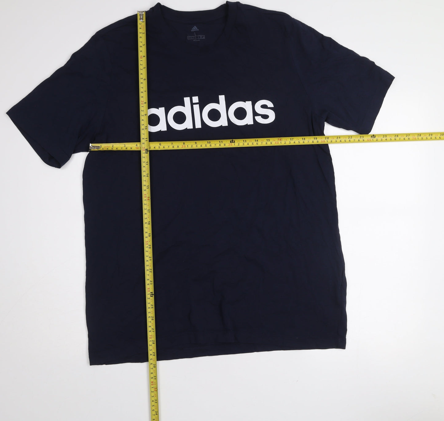 adidas Men’s Blue L Basic Crew Neck Cotton T-Shirt