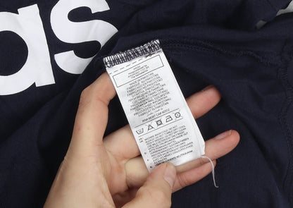 adidas Men’s Blue L Basic Crew Neck Cotton T-Shirt