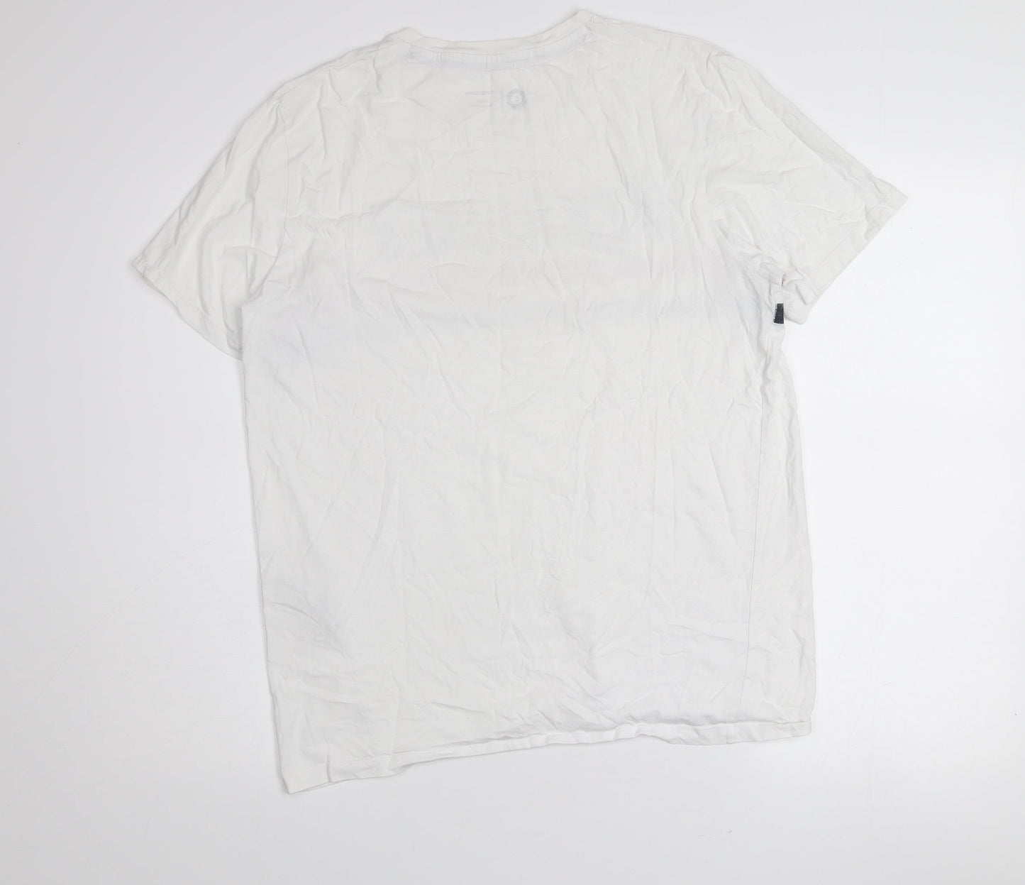 Jack & Jones Men's White Graphic Core T-Shirt L Crew Neck