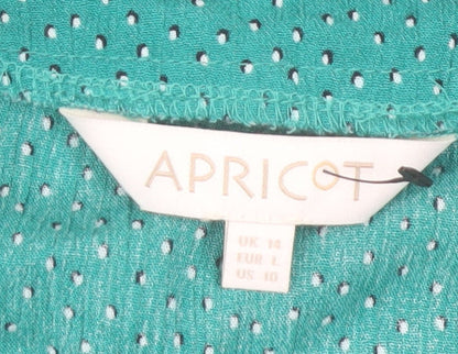 Apricot Women’s Green Viscose Wrap Blouse Size 14 Long Sleeve