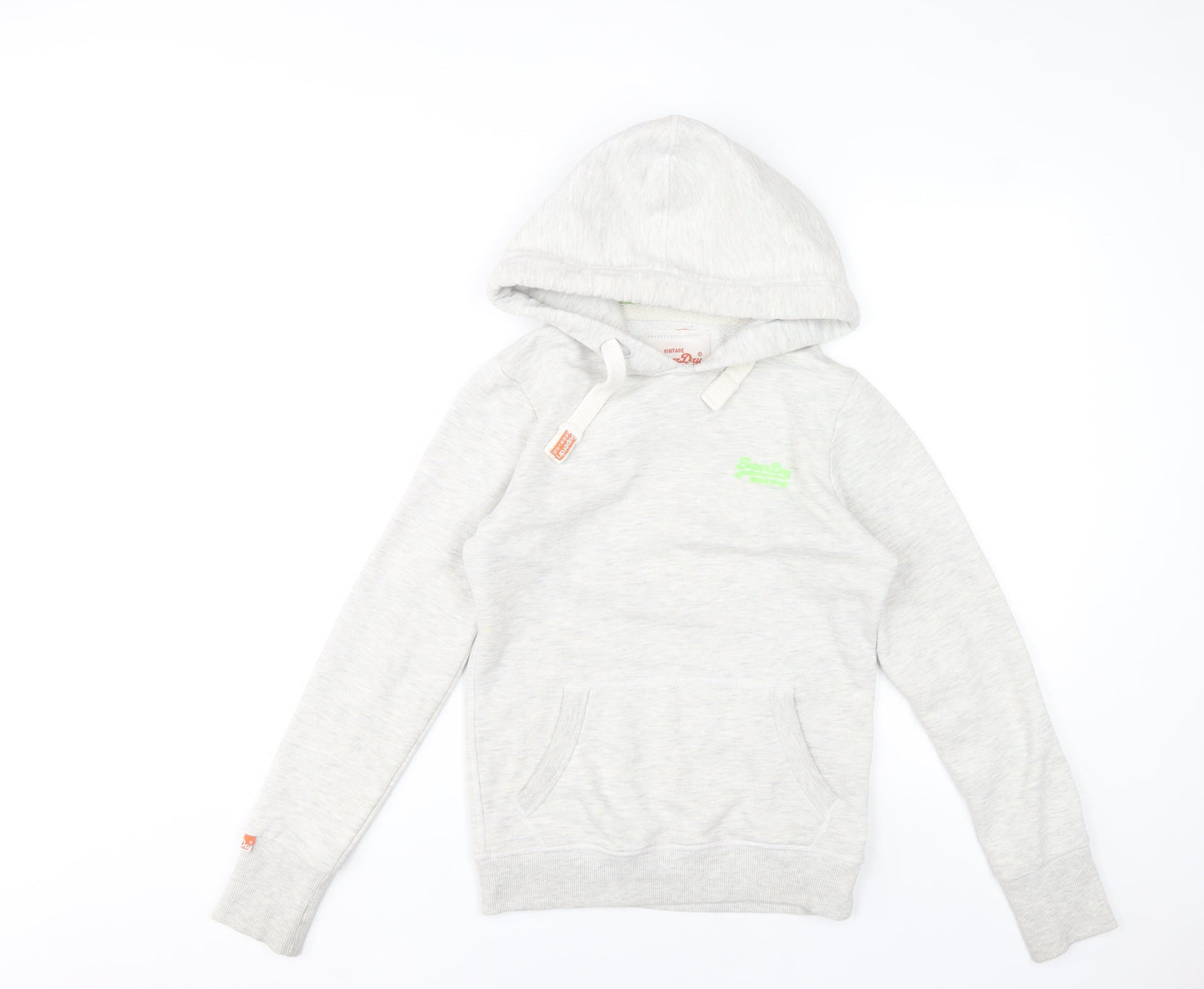 Superdry Women’s Grey Pullover Hoodie XS Vintage Orange Label