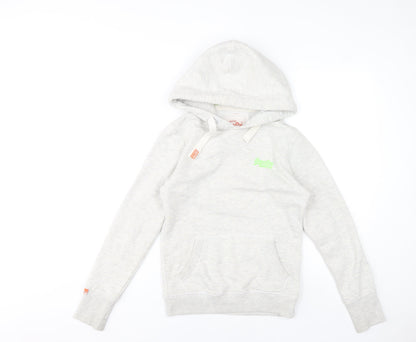Superdry Women’s Grey Pullover Hoodie XS Vintage Orange Label