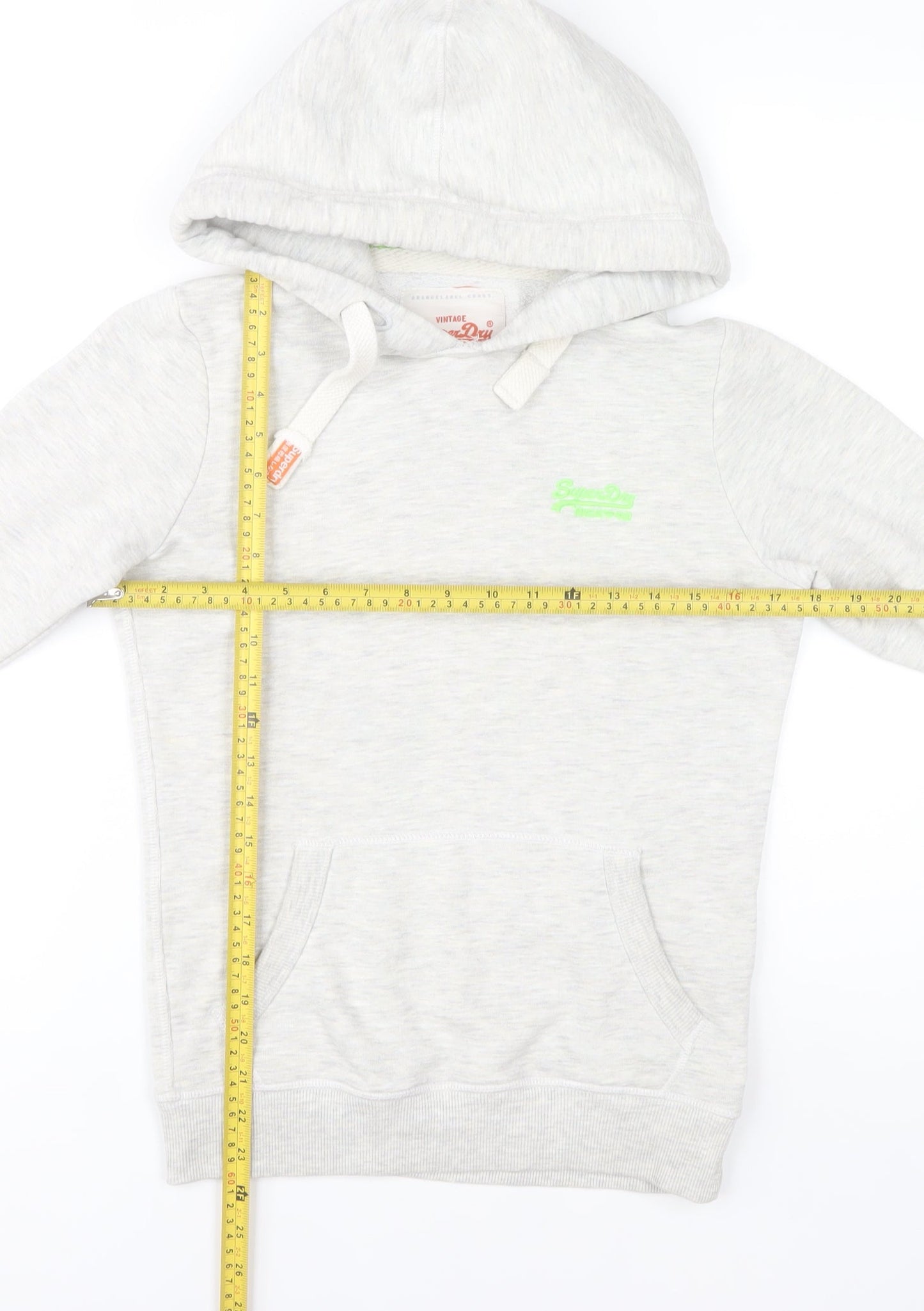 Superdry Women’s Grey Pullover Hoodie XS Vintage Orange Label