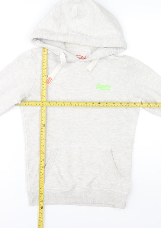 Superdry Women’s Grey Pullover Hoodie XS Vintage Orange Label
