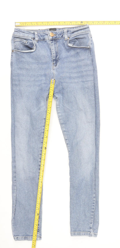 Editor's Cut Women's Blue Skinny Jeans Size 14 Mid Rise 32L Cotton Blend