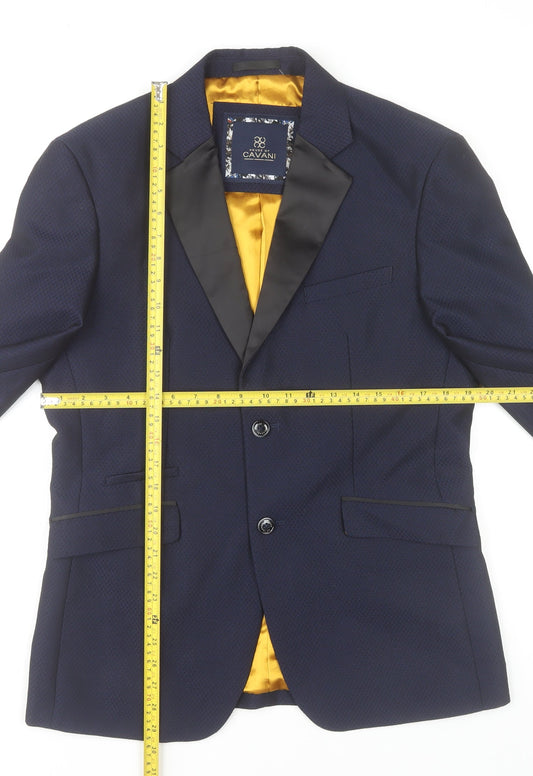 House of Cavani Men's Navy Tuxedo Blazer 38R Slim Fit Shawl Lapel