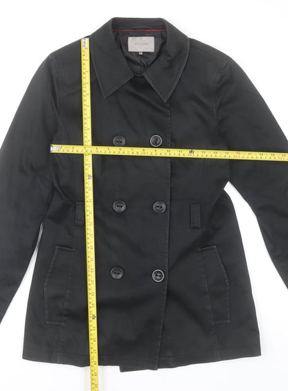 John Lewis Women’s Black Pea Coat Size 10 Cotton Blend Mid-Length