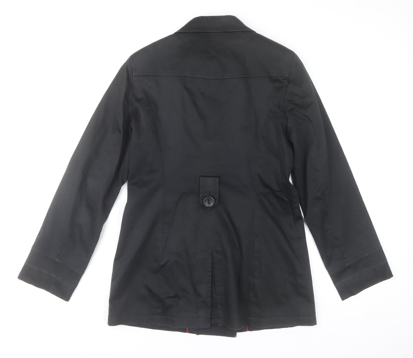John Lewis Women’s Black Pea Coat Size 10 Cotton Blend Mid-Length