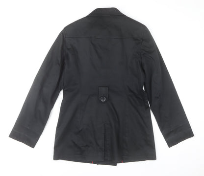 John Lewis Women’s Black Pea Coat Size 10 Cotton Blend Mid-Length
