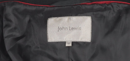 John Lewis Women’s Black Pea Coat Size 10 Cotton Blend Mid-Length