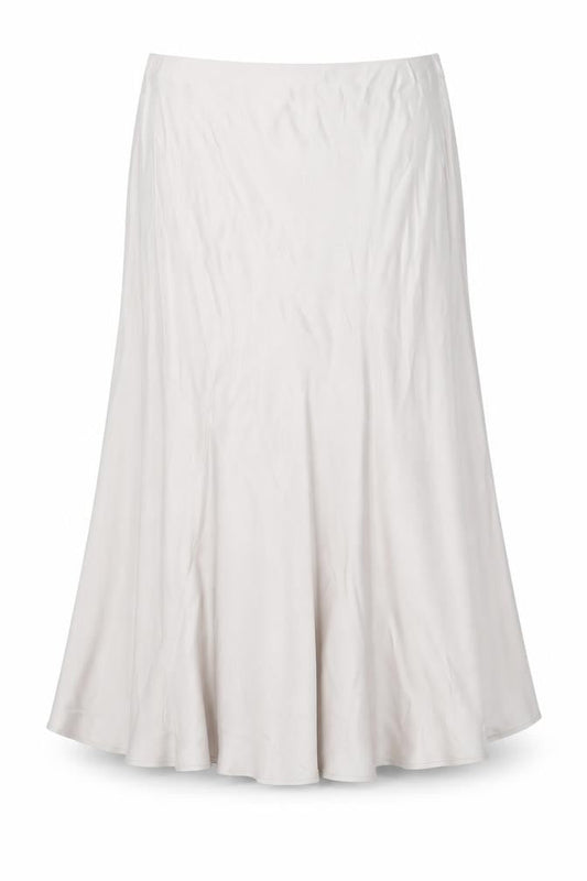 Gallery Women Beige Midi A-Line Skirt Size 18 Viscose Satin
