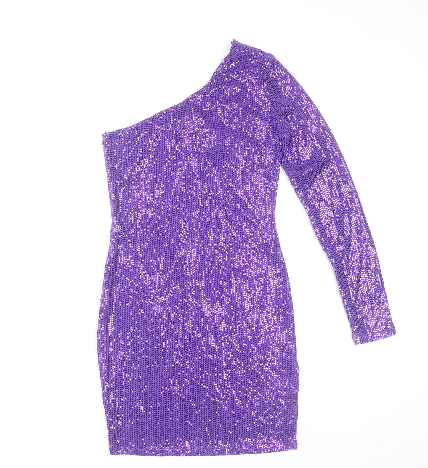 Primark Women’s Purple Sequin One Shoulder Bodycon Dress XS