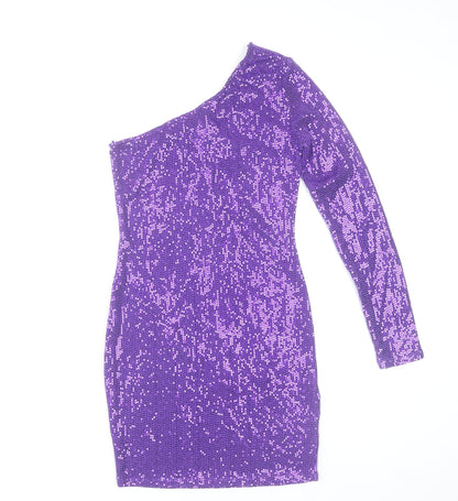 Primark Women’s Purple Sequin One Shoulder Bodycon Dress XS