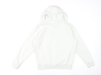 Ellesse Womens White UK 10 Pullover Hoodie Cotton Blend Casual