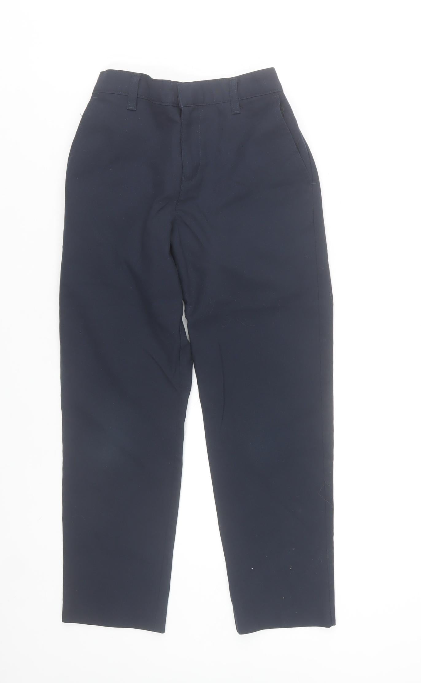 Dunnes Stores Boys Blue School Uniform Trousers 7-8 Years Adjustable Waist