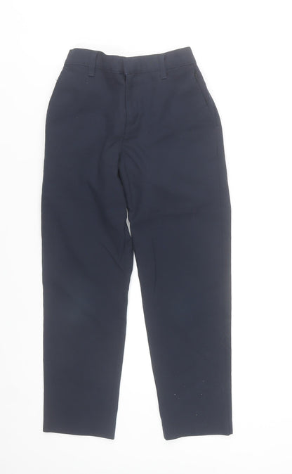 Dunnes Stores Boys Blue School Uniform Trousers 7-8 Years Adjustable Waist