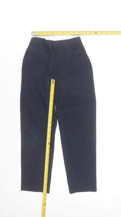 Dunnes Stores Boys Blue School Uniform Trousers 7-8 Years Adjustable Waist