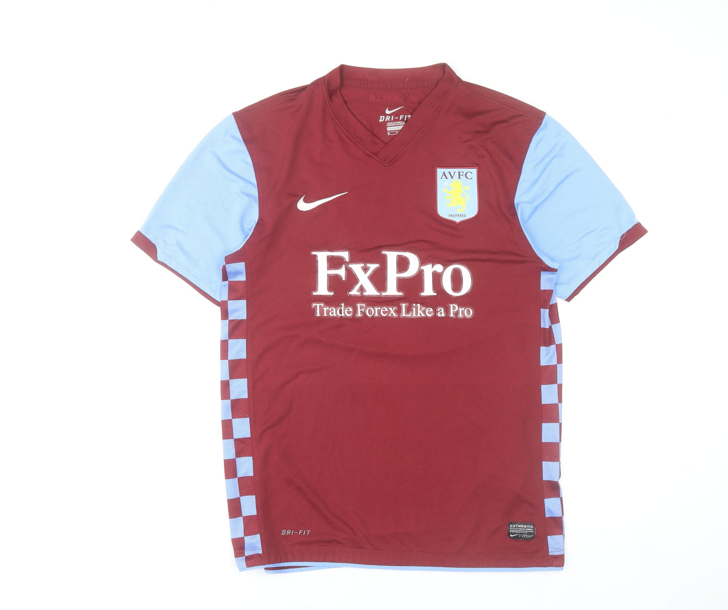 Nike Men's Aston Villa Football Jersey Maroon Blue M Short Sleeve Dri-FIT