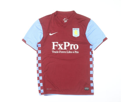 Nike Men's Aston Villa Football Jersey Maroon Blue M Short Sleeve Dri-FIT