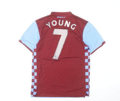 Nike Men's Aston Villa Football Jersey Maroon Blue M Short Sleeve Dri-FIT