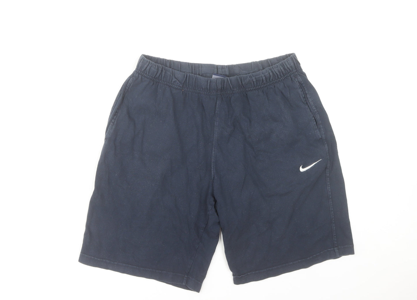 Nike Men's Blue Cotton Sweat Shorts L Lightweight Casual