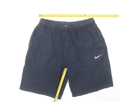 Nike Men's Blue Cotton Sweat Shorts L Lightweight Casual