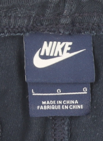 Nike Men's Blue Cotton Sweat Shorts L Lightweight Casual