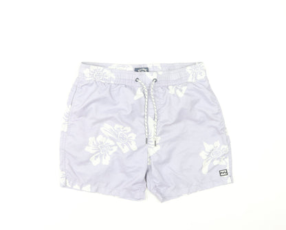 Billabong Men’s Purple Hawaiian Swim Shorts S Quick Dry Polyester