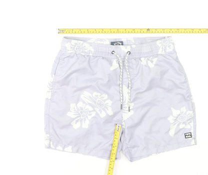 Billabong Men’s Purple Hawaiian Swim Shorts S Quick Dry Polyester