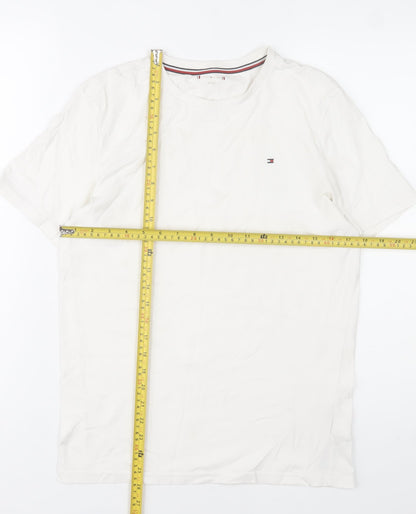 Tommy Hilfiger Boys White Cotton Crew Neck Logo T-Shirt 14-16 Years