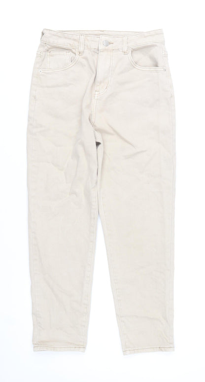 Denim Style Women’s Beige High-Rise Mom Jeans UK 10