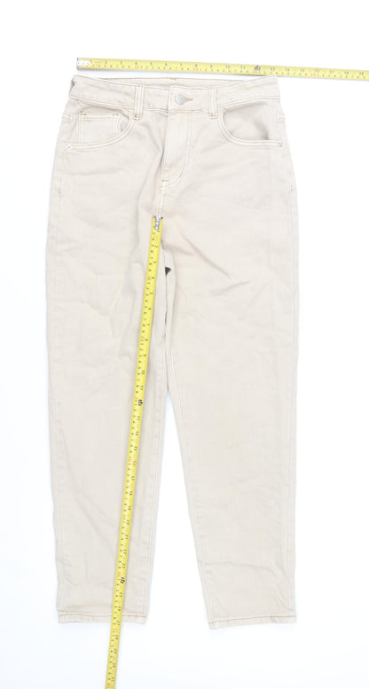 Denim Style Women’s Beige High-Rise Mom Jeans UK 10