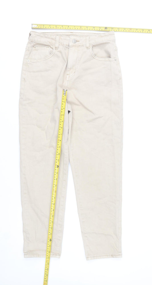 Denim Style Women’s Beige High-Rise Mom Jeans UK 10